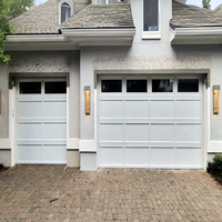 Porte de garage sectionnelle en aluminium sur mesure 8x7 avec fenêtres en verre noir automatique pour maison résidentielle