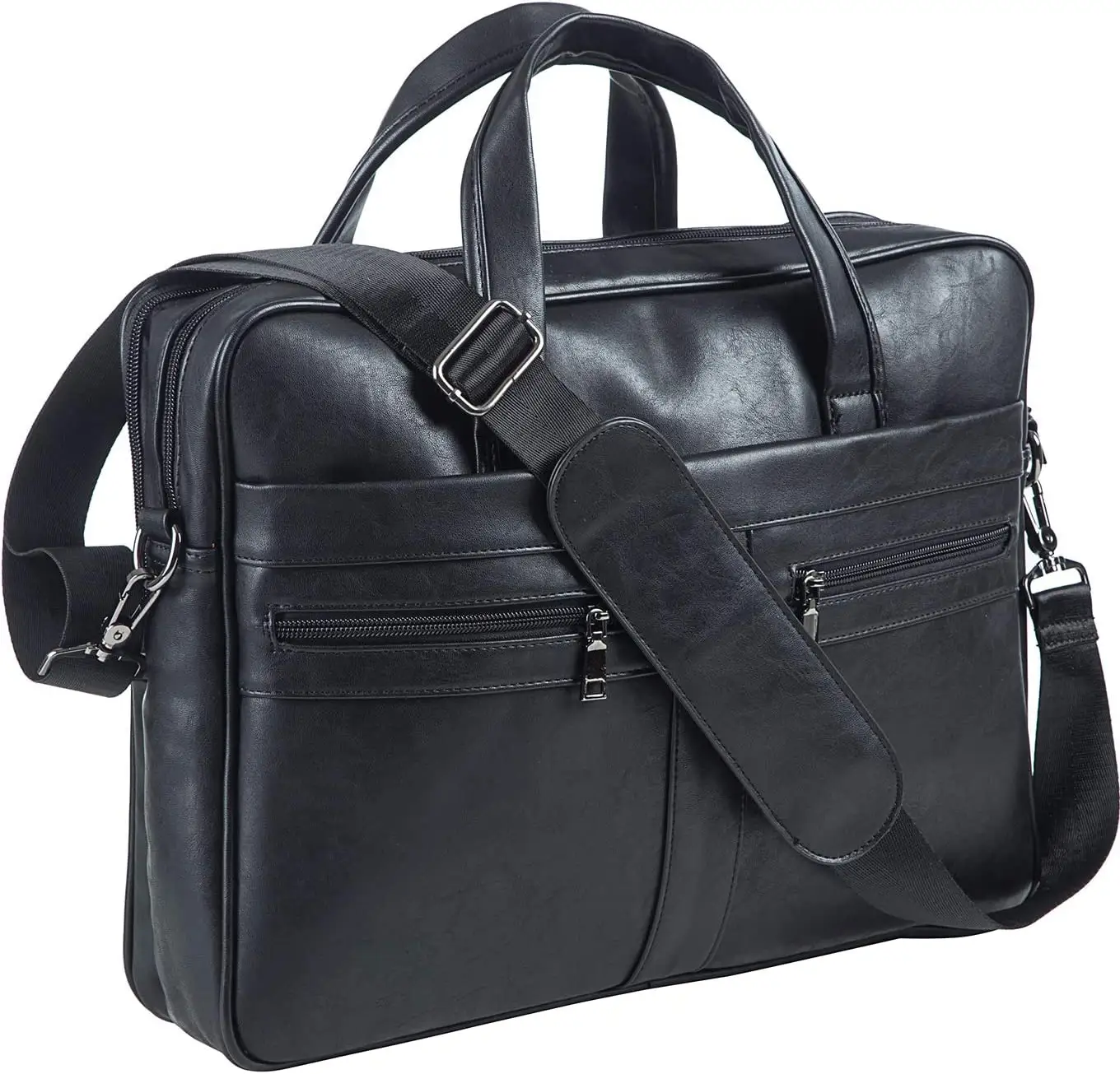 Leather Messenger Bag 15.6 Inches Laptop Briefcase Business Satchel Computer Handbag Shoulder Bag