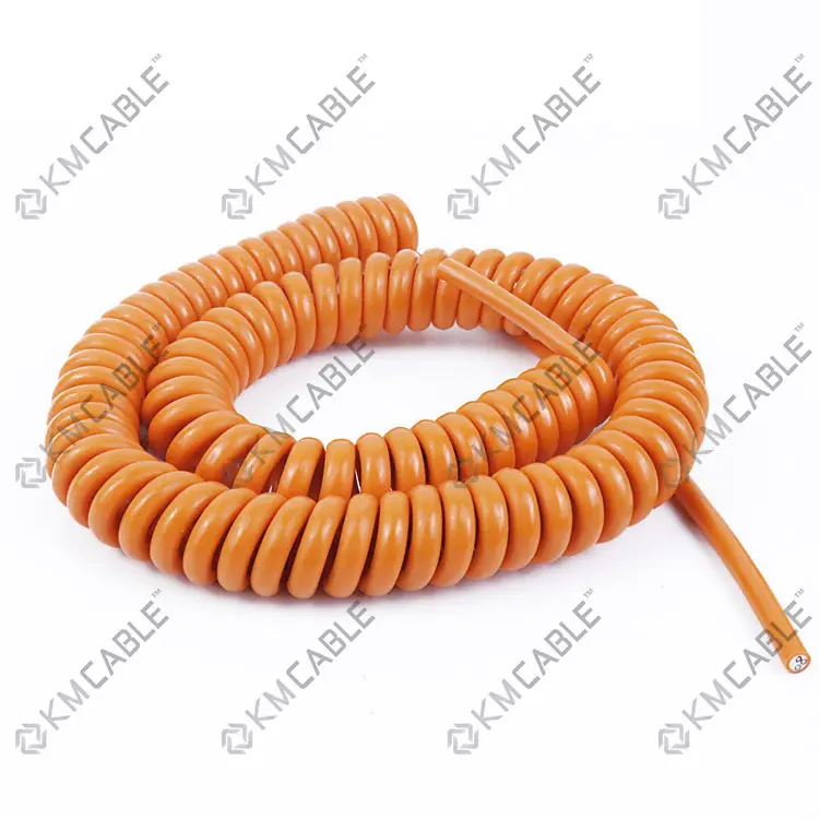 H05BQ-F/H07BQ-F Kabel Spiral Daya Mesin Industri Fleksibel Tinggi Multicore Karet Oranye Kawat Pegas Kabel Koil