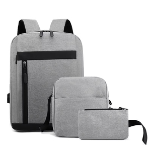 Mochila Antirrobo Impermeable Oxford Geométrica de 3 Piezas con Cierre USB y Capacidad de 20-39L para Viajes al Aire Libre y Estudiantes - Product Image 4