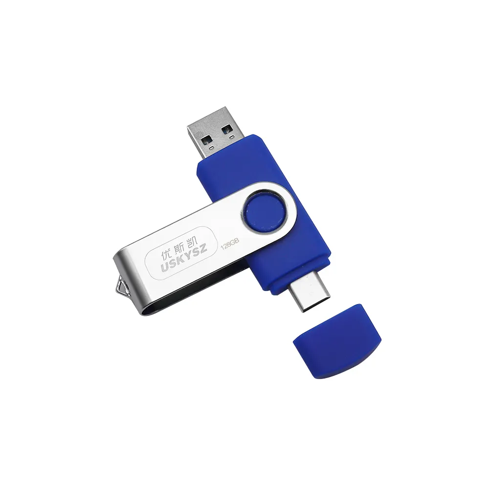 OTG USB-Flash-Laufwerk 3 in 1 Typ C drehbares USB-Flash-Laufwerk 8 GB 16 GB 32 GB 64 GB 128 GB 3,0 Geschwindigkeit Großlaufwerk Speicher Stick Pendrive