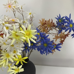 Casa decorativa <span class=keywords><strong>3</strong></span> forchette margherite di seta fiori artificiali <span class=keywords><strong>margherita</strong></span> per la festa di nozze decorazione in vaso per interni - Product Image 5