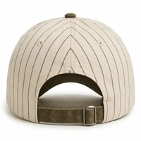 Gorra de Béisbol Vintage a Rayas, Bordado del Club Costero de Newport 1984, Visera Curva, Visera en Contraste, Gorra Estilo Dad Hat, Unisex, Deportiva e Informal