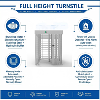 Torniquete de Acero Inoxidable 304 de Altura Completa, Puerta de Seguridad con Código QR RFID, Reconocimiento Facial NFC, Control de Acceso Peatonal, ODM OEM