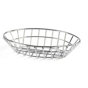 Cestino Ovale in Filo Metallico Acciaio <span class=keywords><strong>Inox</strong></span> 304 Argento Cestino Ovale per Pane Cestino Ovale per Frutta - Product Image 2