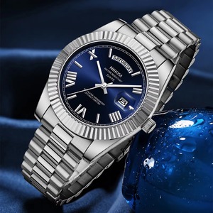 Reloj de Cuarzo de Lujo para Hombre, Marca Drioshipping, Nuevo Modelo 2628, Acero Inoxidable Plateado, Multifuncional, Esfera Verde, 40MM, Aleación, a la Moda - Product Image 3
