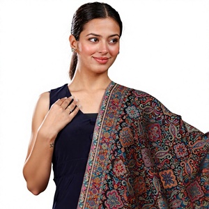 Chal Afgano Tradicional de Lana con Diseño Paisley, Bufanda Étnica con Estampado Floral, para Uso Diario, Unisex - Product Image 4