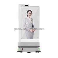 Pantalla OLED Transparente Todo en Uno para Centro Comercial con Animación, Kiosco Digital de Información con Soporte de Piso de 55 Pulgadas
