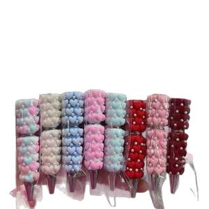 Nouveau stylo à bille rotatif en forme <span class=keywords><strong>de</strong></span> cœur pour la Saint-Valentin, best-seller transfrontalier, stylo à perles DIY, stylo à perles mignon - Product Image 4