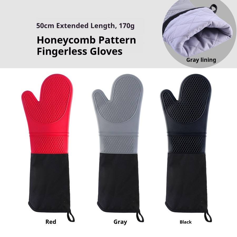 50 cm 170 g - Gants à deux doigts à manchette droite avec texture nid d'abeille