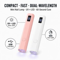 Lampe à ongles portable avec écran numérique, temps de durcissement de 8 secondes, conception rechargeable USB C pour la manucure à domicile et en salon