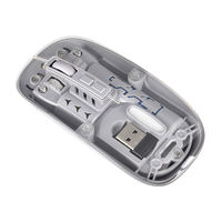 Mouse Gaming Mini OEM BT5.2 Dual Mode 2.4G 3D Hitam Transparan Ergonomis Backlit USB Silent Home Rechargeable Wireless Stock