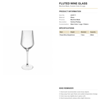 Offre Spéciale – Verre à pied classique en verre transparent avec rayures verticales en relief pour vin rouge et dessert – Fabrication mécanique – Cadeau d'affaires