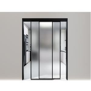 Portes coulissantes en verre <span class=keywords><strong>double</strong></span> <span class=keywords><strong>vitrage</strong></span> à cadre étroit en alliage d'aluminium insonorisé, <span class=keywords><strong>prix</strong></span> bas, personnalisées, sans cadre, minimalistes, pour chambre à coucher - Product Image 4
