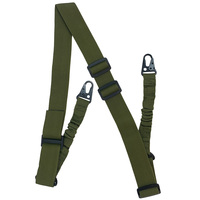 Sangle de fusil tactique en nylon à 2 points, extra longue, traditionnelle, à longueur réglable, avec crochet métallique