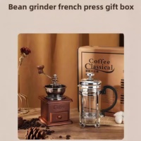 Ensembles de moulins à café et cafetières à pression rétro à manivelle pour la vente en gros, idéal comme coffret cadeau de mariage pour les activités promotionnelles