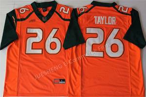 Großhandel für Miami Hurricanes Fußball trikots Hochwertige genähte VP Limited Games Jersey 26 # Taylor 20 # Reed Kurzarm - Product Image 3