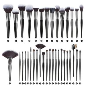 Juego de Brochas de <span class=keywords><strong>Maquillaje</strong></span> de Madera al por Mayor, Marca Privada, Brochas de <span class=keywords><strong>Maquillaje</strong></span> Cosméticas de Alta Gama, 36 Piezas, Juego de Brochas de <span class=keywords><strong>Maquillaje</strong></span> de Lujo Negras - Product Image 6