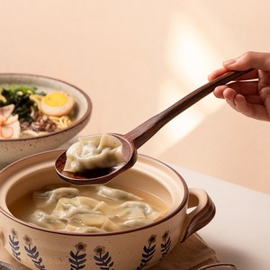 Wooden Soup Ladle Handmade Solid Color For Rice Noodles And Ramen Serving - Product Image 3