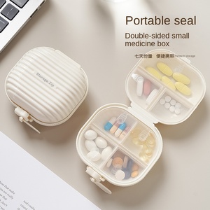 Boîte à médicaments portable en plastique à quatre compartiments, étanche, avec fermeture éclair, pour un emballage secondaire hebdomadaire – Vente en gros - Product Image 3