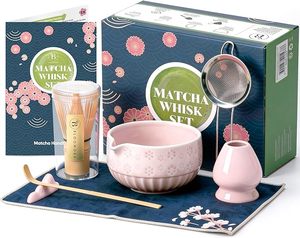 Geling 2025 – Nouveau Bol à Matcha Rose Personnalisé avec Bec Verseur, Kit Complet <span class=keywords><strong>de</strong></span> Thé Matcha en Gros, Passoire à Matcha avec Boîte Cadeau - Product Image 1