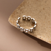 Bague ajustable style Ins en argent sterling S925 plaqué or 14K, motif bracelet de montre ajouré, bijoux fins