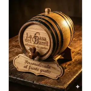The Barrel House - Baril en chêne blanc de 20 litres avec bordure noire pour le stockage de spiritueux - Product Image 3