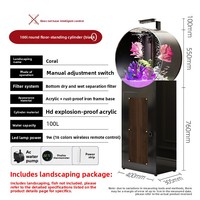 Nouvel aquarium autoportant de taille moyenne, écologique, sans changement d'eau, haute définition, sans filtre à fond en verre, pour bureau et extérieur