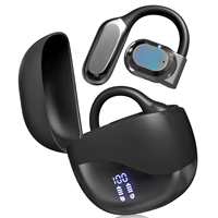 Écouteurs sans fil M62 TWS OWS à crochet d'oreille, affichage numérique LED, étui de charge, BT V5.4, diaphragme en titane pour la course et le sport