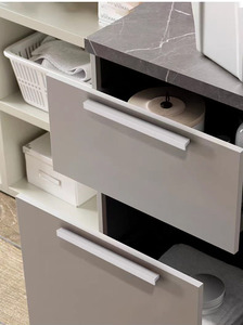 Poignée de meuble de cuisine moderne en aluminium blanc, poignée longue pour porte de placard, tirette ronde pour tiroir - Grande Vente - Product Image 6