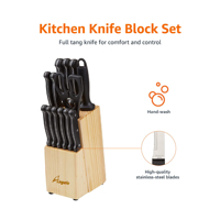Ensemble de couteaux de chef AMZ de haute qualité avec couteau à steak dentelé, manche en ABS, matériau métallique