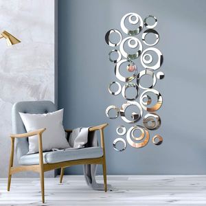 <b>Acrylic</b> Circle <b>Mirror</b> Wall Stickers Removable <b>Mirror</b> Wall Decals DIY Round Dots Wall Decoration Murals for Home Bedroom Decor - Product Image 1