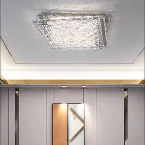 Nueva llegada lámpara de techo cuadrada LED moderna forma creativa colgante K9 lámparas de luz de decoración de techo de cristal transparente - Product Image 5
