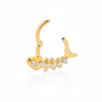 Anneau segmenté en titane G23 YW en gros, anneau de nez, piercing, anneau d'oreille hélix, boucles d'oreilles pour fête