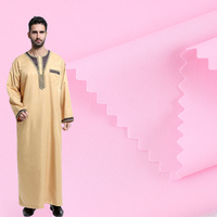 Kain Anti-Statik Ringan Polos Super Halus Murah untuk Thobe Arab dalam 100% Poliester