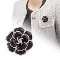 Broche de segurança feminina, broche de luxo com pingente de zircão e esmalte
