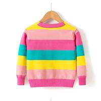 Suéter personalizado niños cárdigan niños fiesta invierno otoño Color bloqueo tiras manga larga Niño niña prendas de punto Europa y América