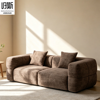 Canapé Chesterfield moderne beige trois places en forme de L avec housse amovible lavable et rembourrage en éponge pour salon ou hôtel