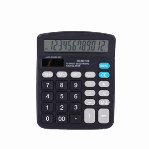 Calculadora Electrónica de 12 Dígitos KK-837-12S, Calculadora de Escritorio con Energía Solar, Material ABS Negro - Product Image 1