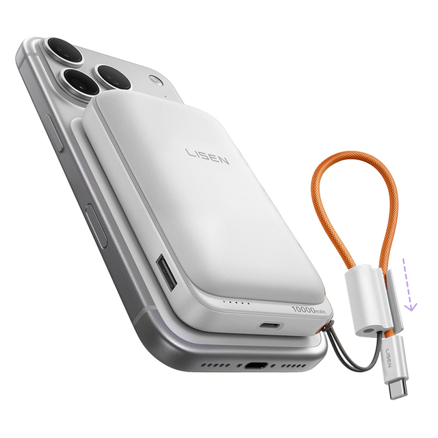 LISEN Qi2 25W Magnetic Battery Pack 65W Fast Charging Laptop Power Bank 10000mAh Portable Charger for Airplane Travel Outdoor