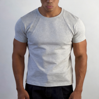 T-shirt de sport de haute qualité, 95% coton, 5% élasthanne, coupe ajustée, impression sérigraphique personnalisée avec logo privé, pour la salle de sport et les activités sportives