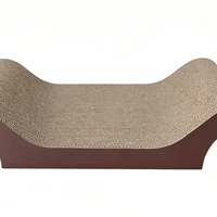 Lit à gratter pour chat en forme de S à double arche, en carton ondulé épais en nid d'abeille, surface de grattage multi-angles, grand espace de repos, jouet pour chat
