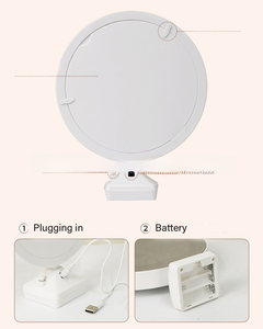 Personalized DIY Photo Frame Circular Makeup <b>Mirror</b> LED Light Sublimation Blank ABS Customizable Birthday Picture Display - Product Image 4