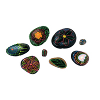 Kit de peinture sur pierres personnalisé - Kit d'art et d'artisanat pour enfants, peindre et décorer 2 lb de galets de rivière avec 10 couleurs de peinture et fournitures artistiques