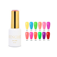 Esmalte de gel fluorescente para uñas, barniz de uñas semipermanente UV LED, Etiqueta Privada, neón