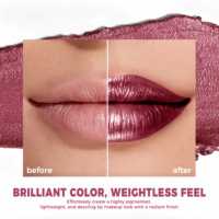 Gloss à lèvres liquide mat teinté effet miroir, waterproof, longue tenue, hydratant, anti-transfert, teinte or nacré métallique