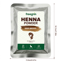 Poudre de henné brun foncé Freegrin, 100% naturelle, teinture capillaire à base de plantes pour un éclat naturel et une brillance saine, 100g