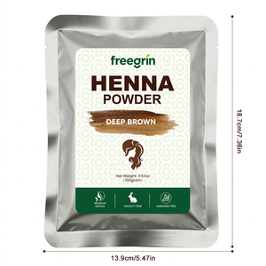 Henné in polvere Freegrin Deep Brown, 100% <span class=keywords><strong>naturale</strong></span> ed erboristico, <span class=keywords><strong>per</strong></span> <span class=keywords><strong>capelli</strong></span> dall'aspetto <span class=keywords><strong>naturale</strong></span> e lucenti, 100g - Product Image 2