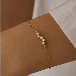 Pulsera CANNER Simple de Plata de Ley 925 con 5 Circonitas Blancas, Joyería al por Mayor para Mujer - Product Image 4