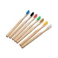 Tête remplaçable en bambou, brosse à dents noire et blanche avec tête interchangeable 1 pièce